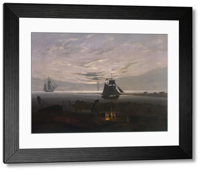 Framed Print : Evening on the Baltic Sea, 1831. Artist: Friedrich, Caspar David (1774-1840) Framed Print : Evening on the Baltic Sea, 1831. Artist: Friedrich, Caspar David (1774-1840)