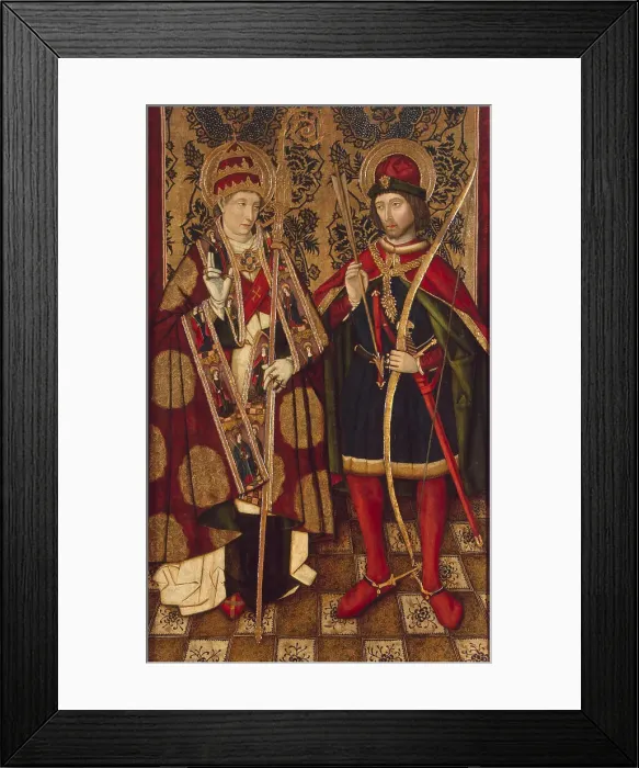 Framed Print : Saints Fabian and Sebastian, 1475-1499. Artist: Anonymous Framed Print : Saints Fabian and Sebastian, 1475-1499. Artist: Anonymous