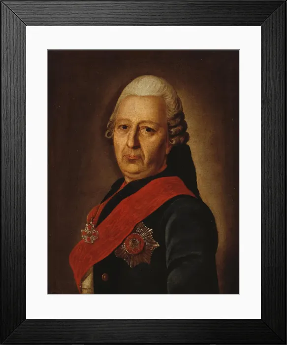 Framed Print : Portrait of Alexey Mikhailovich Obrezkov (1718-1787), 1770s. Artist: Anonymous Framed Print : Portrait of Alexey Mikhailovich Obrezkov (1718-1787), 1770s. Artist: Anonymous