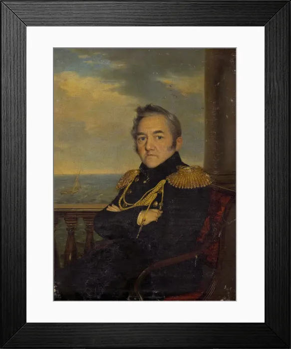 Framed Print : Portrait of Admiral Mikhail Lazarev (1788-1851), Mid of the 19th century. Artist: Anonymous Framed Print : Portrait of Admiral Mikhail Lazarev (1788-1851), Mid of the 19th century. Artist: Anonymous