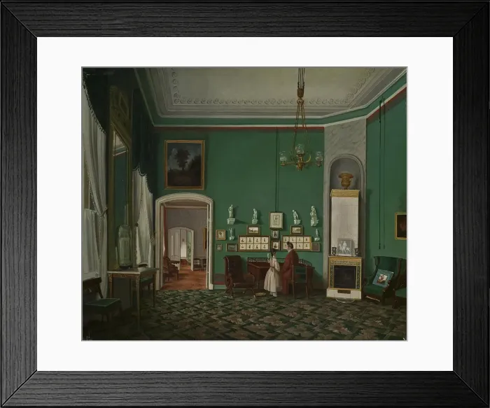 Framed Print : Interior with an Enfilade, 1830s. Artist: Anonymous Framed Print : Interior with an Enfilade, 1830s. Artist: Anonymous