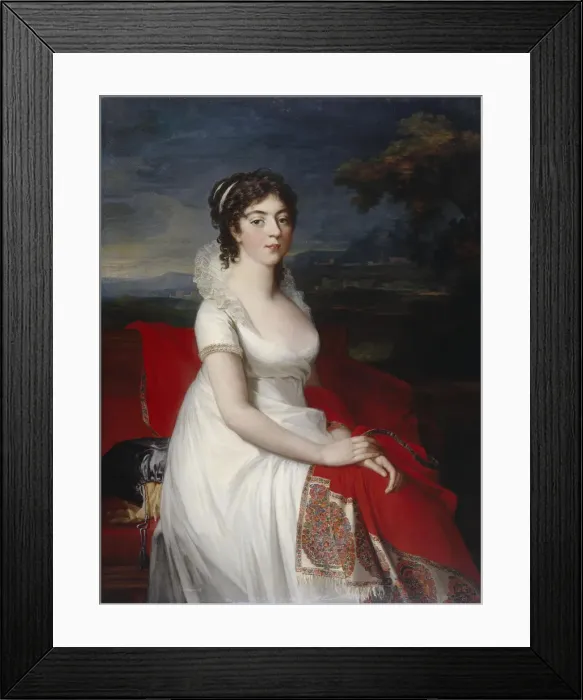 Framed Print : Portrait of Countess Obolenskaya, 1806. Artist: Mosnier, Jean Laurent (1743 / 44-1808) Framed Print : Portrait of Countess Obolenskaya, 1806. Artist: Mosnier, Jean Laurent (1743 / 44-1808)