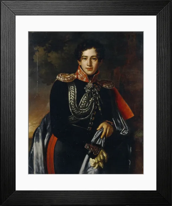 Framed Print : Portrait of Count Nikolay Alexandrovich Samoylov (1800-1842), ca 1825. Artist: Mitoire, Benois Charles (?-after 1830) Framed Print : Portrait of Count Nikolay Alexandrovich Samoylov (1800-1842), ca 1825. Artist: Mitoire, Benois Charles (?-after 1830)