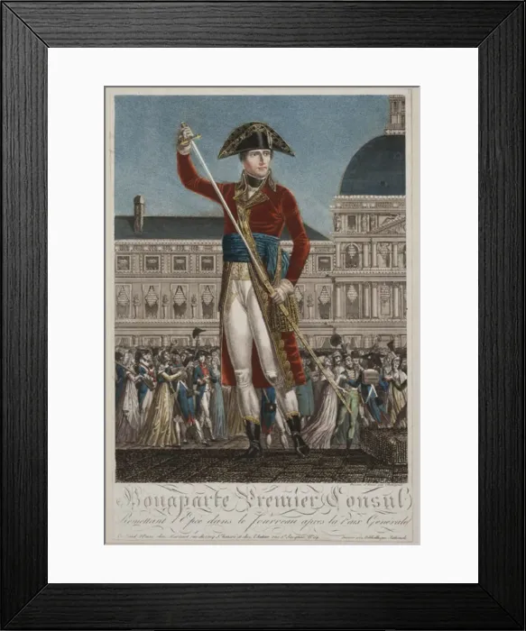Framed Print : Napoleon Bonaparte as First Consul. Artist: Chataignier, Alexis (1772-1817) Framed Print : Napoleon Bonaparte as First Consul. Artist: Chataignier, Alexis (1772-1817)