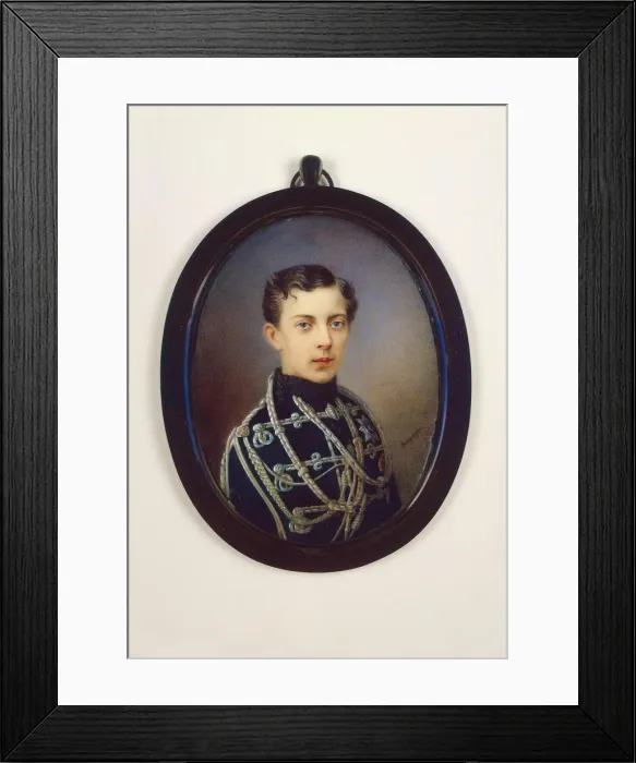 Framed Print : Portrait of Tsarevich Nicholas Alexandrovich of Russia (1843?1865), c. 1861. Artist: Rockstuhl, Alois Gustav (1798-1877) Framed Print : Portrait of Tsarevich Nicholas Alexandrovich of Russia (1843?1865), c. 1861. Artist: Rockstuhl, Alois Gustav (1798-1877)