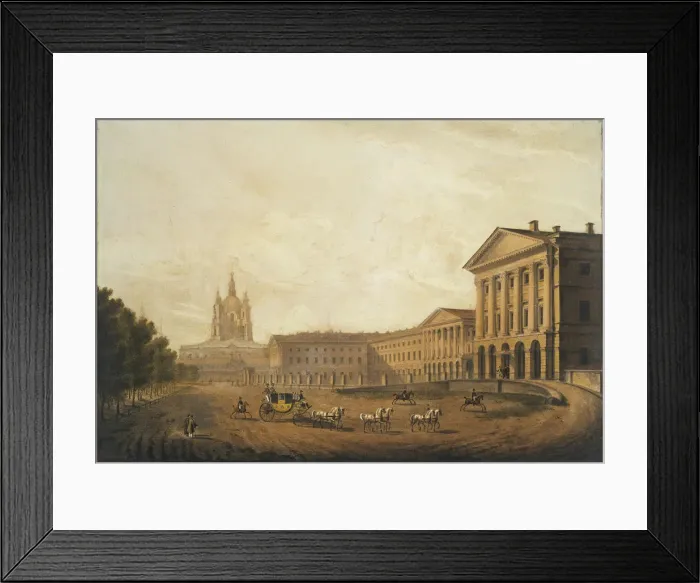 Framed Print : View of the Smolny Institute for Noble Maidens in Saint Petersburg, Mid 1820s. Artist: Beggrov, Karl Petrovich (1799-1875) Framed Print : View of the Smolny Institute for Noble Maidens in Saint Petersburg, Mid 1820s. Artist: Beggrov, Karl Petrovich (1799-1875)
