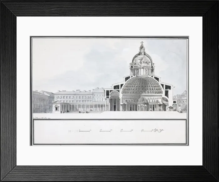 Framed Print : The Kazan Cathedral in Saint Petersburg, 1800. Artist: Thomas de Thomon, Jean Francois (1754-1813) Framed Print : The Kazan Cathedral in Saint Petersburg, 1800. Artist: Thomas de Thomon, Jean Francois (1754-1813)