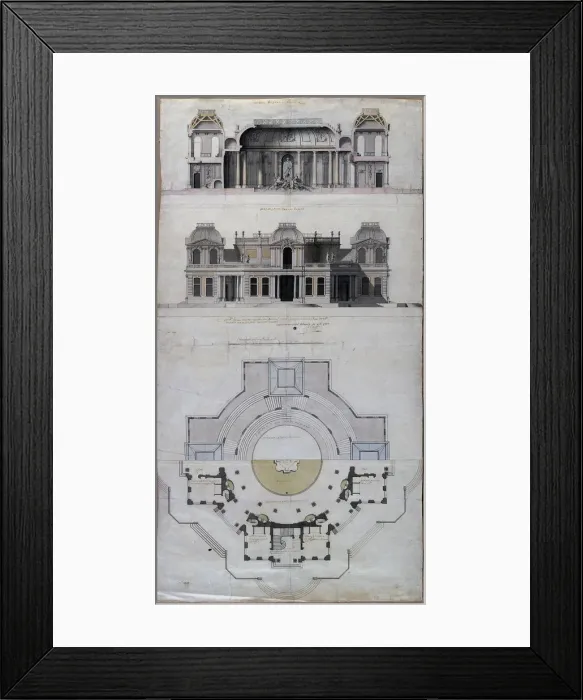 Framed Print : Pavilion Water palace (Chateau d Eau) in Strelna, 1717. Artist: Le Blond, Jean-Baptiste Alexandre (1679-1719) Framed Print : Pavilion Water palace (Chateau d Eau) in Strelna, 1717. Artist: Le Blond, Jean-Baptiste Alexandre (1679-1719)