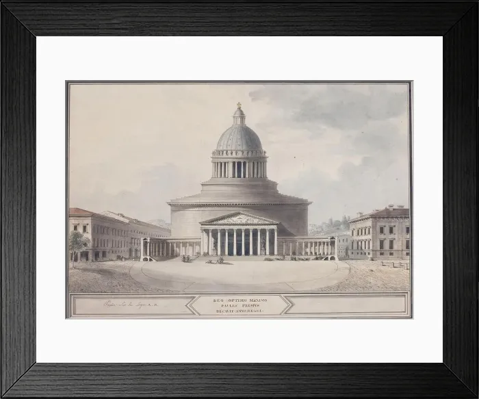 Framed Print : Facade of the Kazan Cathedral in Saint Petersburg, 1800. Artist: Thomas de Thomon, Jean Francois (1754-1813) Framed Print : Facade of the Kazan Cathedral in Saint Petersburg, 1800. Artist: Thomas de Thomon, Jean Francois (1754-1813)