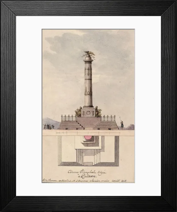 Framed Print : Design of the column commemorating centennial of the Battle of Poltava, 1805. Artist: Thomas de Thomon, Jean Francois (1754-1813) Framed Print : Design of the column commemorating centennial of the Battle of Poltava, 1805. Artist: Thomas de Thomon, Jean Francois (1754-1813)