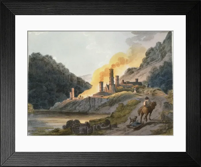 Framed Print : Iron Works, Colebrook Dale, 1805. Artist: Loutherbourg, Philip James, the Younger (1740-1812) Framed Print : Iron Works, Colebrook Dale, 1805. Artist: Loutherbourg, Philip James, the Younger (1740-1812)