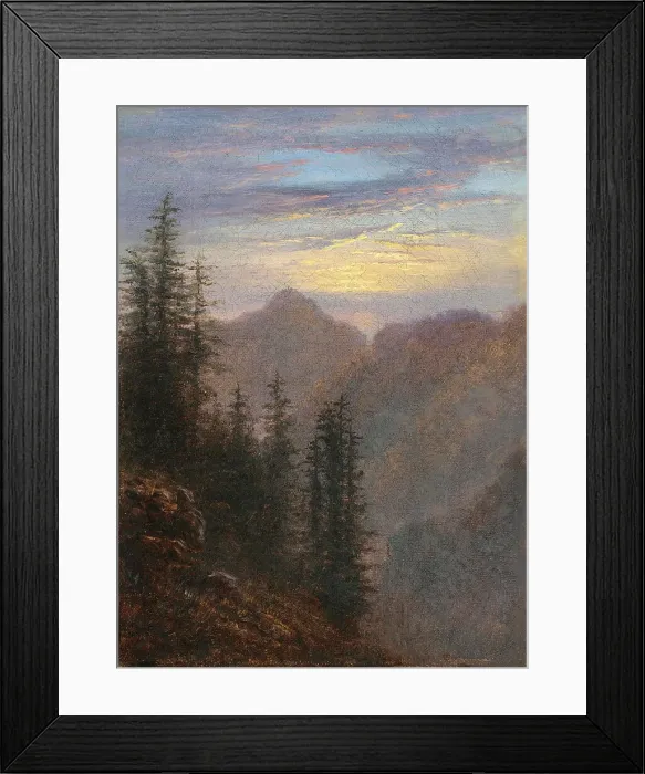 Framed Print : Mountain landscape at dusk. Artist: Carus, Carl Gustav (1789-1869)