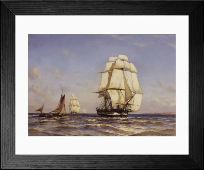 Framed Print : Russian Frigate Mercury, 1879. Artist: Beggrov, Alexander Karlovich (1841-1914) Framed Print : Russian Frigate Mercury, 1879. Artist: Beggrov, Alexander Karlovich (1841-1914)