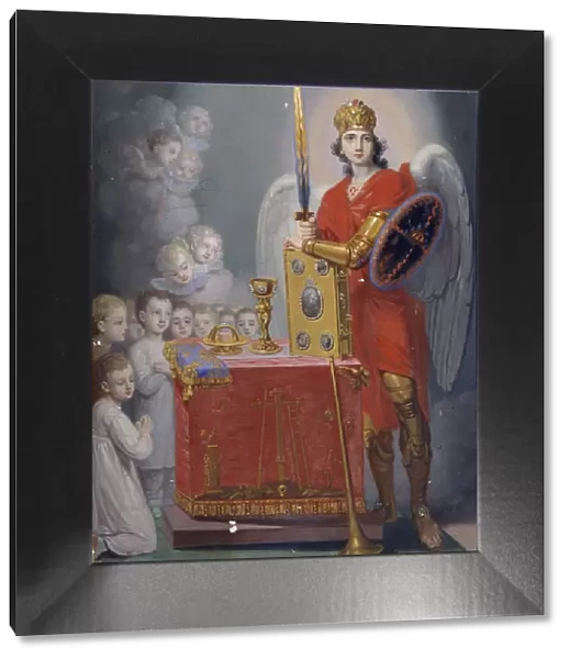 The Children of the Emperor Paul I before the altar, protected by Archangel Michael. Artist: Borovikovsky, Vladimir Lukich (1757-1825)