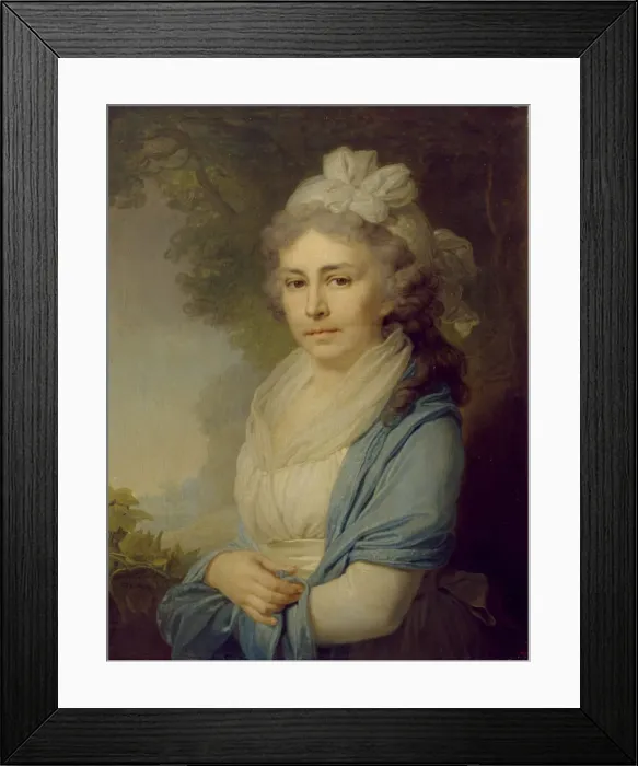 Framed Print : Portrait of Yelizaveta Ivanovna Neklyudova (1773-1796), nee Levashova, 1798. Artist: Borovikovsky, Vladimir Lukich (1757-1825) Framed Print : Portrait of Yelizaveta Ivanovna Neklyudova (1773-1796), nee Levashova, 1798. Artist: Borovikovsky, Vladimir Lukich (1757-1825)