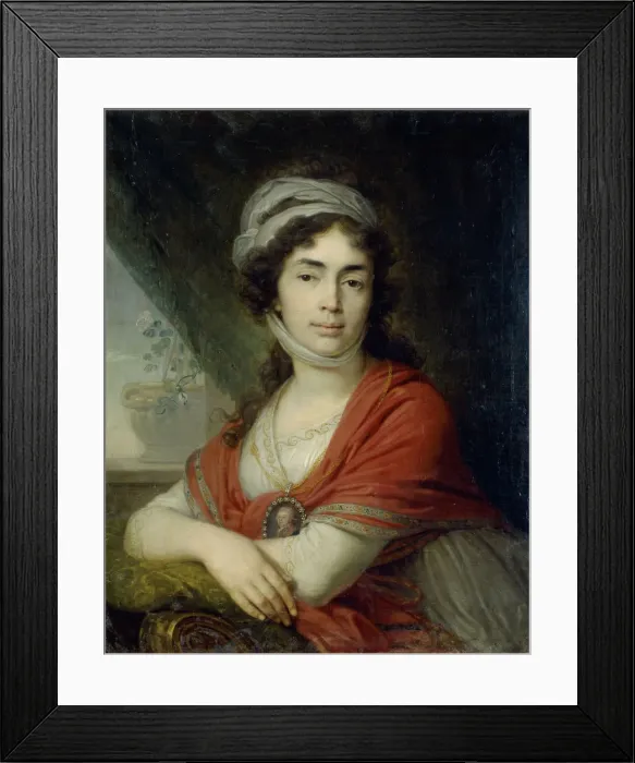 Framed Print : Portrait of Maria (Marfa) Dmitrievna Dunina, nee Norova, 1799. Artist: Borovikovsky, Vladimir Lukich (1757-1825) Framed Print : Portrait of Maria (Marfa) Dmitrievna Dunina, nee Norova, 1799. Artist: Borovikovsky, Vladimir Lukich (1757-1825)