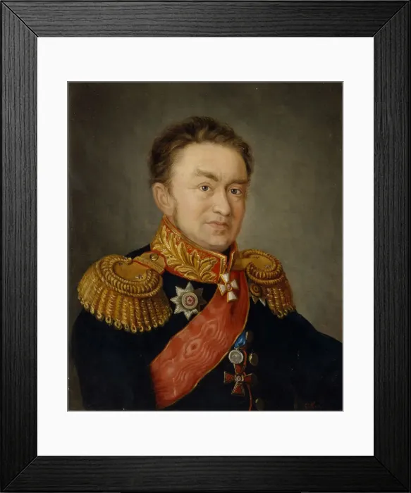 Framed Print : Portrait of the Pavel Nikolayevich Choglokov (1772-1832), 1820s. Artist: Komenko, S. (active 1820s) Framed Print : Portrait of the Pavel Nikolayevich Choglokov (1772-1832), 1820s. Artist: Komenko, S. (active 1820s)
