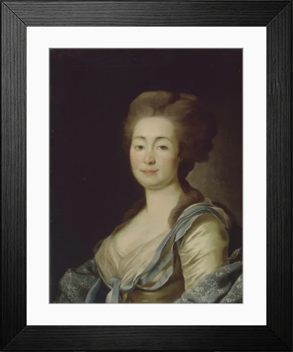 Framed Print : Portrait of Anna Dorothea Louise Schmidt, nee Baroness Klossen, c. 1785. Artist: Levitsky, Dmitri Grigorievich (1735-1822) Framed Print : Portrait of Anna Dorothea Louise Schmidt, nee Baroness Klossen, c. 1785. Artist: Levitsky, Dmitri Grigorievich (1735-1822)