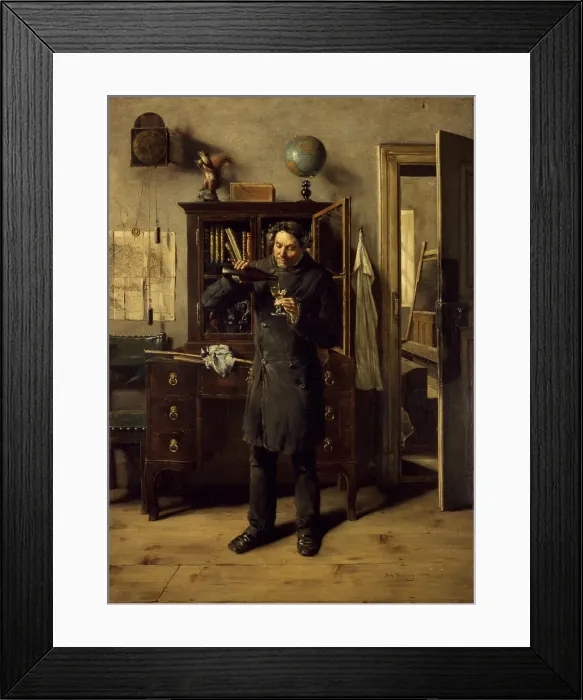 Framed Print : Teacher Drunkard, 1882. Artist: Muller, Anton Eduard (1853-1897) Framed Print : Teacher Drunkard, 1882. Artist: Muller, Anton Eduard (1853-1897)