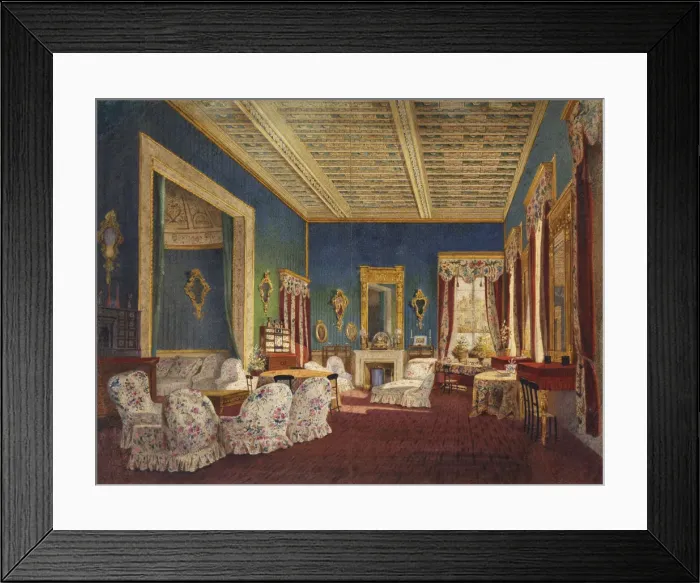 Framed Print : Interior in the Talyzins Manor House Denezhnikovo. Artist: Anonymous Framed Print : Interior in the Talyzins Manor House Denezhnikovo. Artist: Anonymous