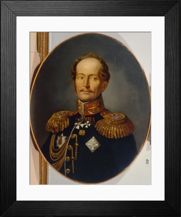 Framed Print : Portrait of the Adjutant General Karl Karlovich Merder (1787-1834), 1820s. Artist: Anonymous Framed Print : Portrait of the Adjutant General Karl Karlovich Merder (1787-1834), 1820s. Artist: Anonymous