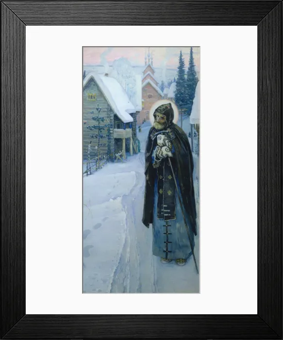 Framed Print : Saint Sergius labours (Triptych, Right part), 1896. Artist: Nesterov, Mikhail Vasilyevich (1862-1942) Framed Print : Saint Sergius labours (Triptych, Right part), 1896. Artist: Nesterov, Mikhail Vasilyevich (1862-1942)
