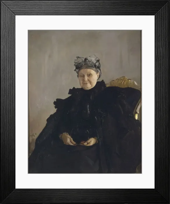 Framed Print : Portrait of Maria Fyodorovna Morozova, nee Simonova (1830-1911), 1897. Artist: Serov, Valentin Alexandrovich (1865-1911) Framed Print : Portrait of Maria Fyodorovna Morozova, nee Simonova (1830-1911), 1897. Artist: Serov, Valentin Alexandrovich (1865-1911)