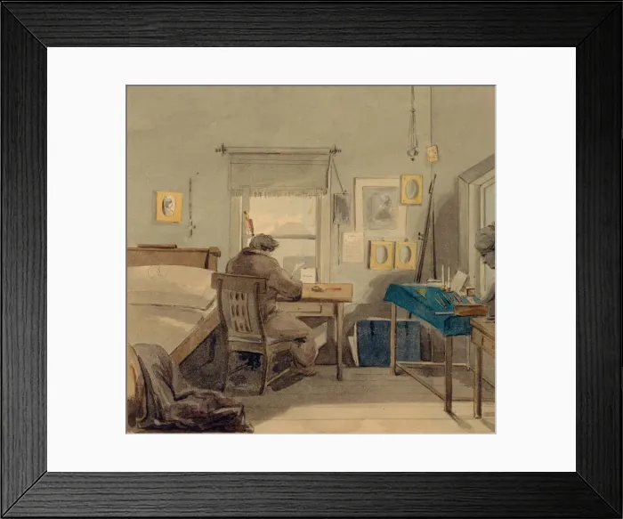 Framed Print : At work. In the Pavel Nashchokin House, 1824. Artist: Sokolov, Pyotr Fyodorovich (1791-1848) Framed Print : At work. In the Pavel Nashchokin House, 1824. Artist: Sokolov, Pyotr Fyodorovich (1791-1848)