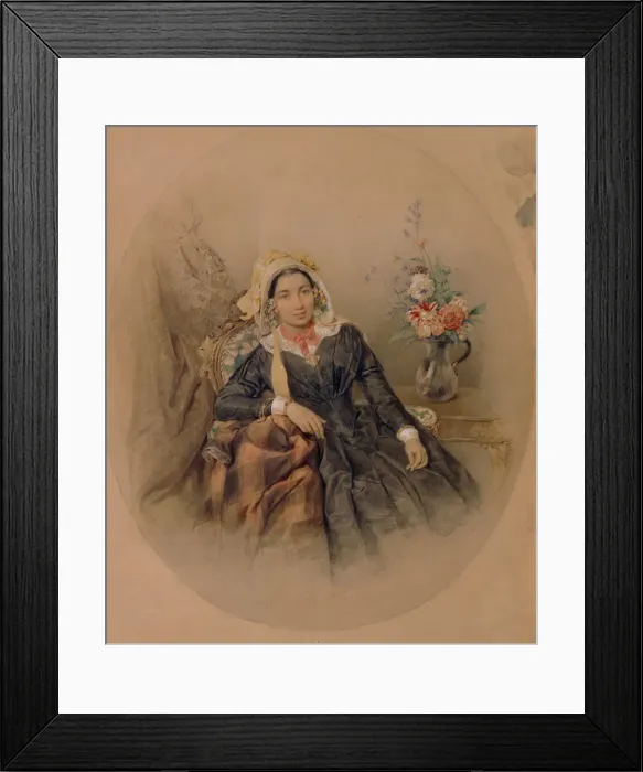 Framed Print : Portrait of Baroness Iuliania Ivanovna Klodt von Jurgensburg, 1845. Artist: Sokolov, Pyotr Fyodorovich (1791-1848) Framed Print : Portrait of Baroness Iuliania Ivanovna Klodt von Jurgensburg, 1845. Artist: Sokolov, Pyotr Fyodorovich (1791-1848)