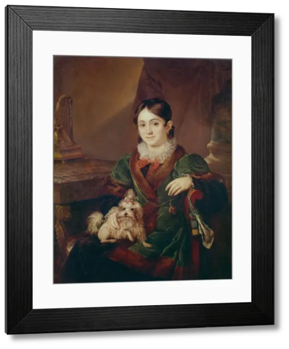 Framed Print : Portrait of Countess Natalia Andreevna Obolenskaya, 1833. Artist: Tropinin, Vasili Andreyevich (1776-1857) Framed Print : Portrait of Countess Natalia Andreevna Obolenskaya, 1833. Artist: Tropinin, Vasili Andreyevich (1776-1857)