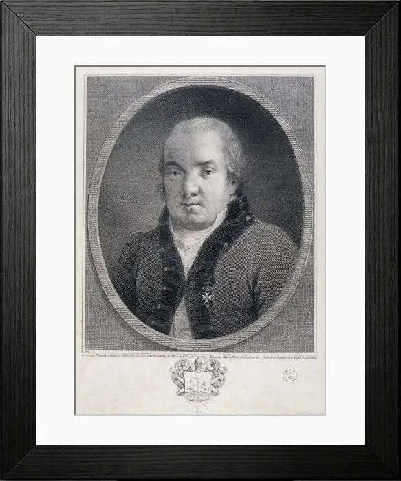 Framed Print : Portrait of the architect Giacomo Quarenghi (1744-1817), Late 18th cent Artist: Saunders, Joseph (active Early 19th cen. ) Framed Print : Portrait of the architect Giacomo Quarenghi (1744-1817), Late 18th cent Artist: Saunders, Joseph (active Early 19th cen. )