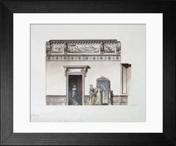 Framed Print : The Pavlovsk Palace. Design for the dressing room, End 1790s. Artist: Quarenghi, Giacomo Antonio Domenico (1744-1817) Framed Print : The Pavlovsk Palace. Design for the dressing room, End 1790s. Artist: Quarenghi, Giacomo Antonio Domenico (1744-1817)