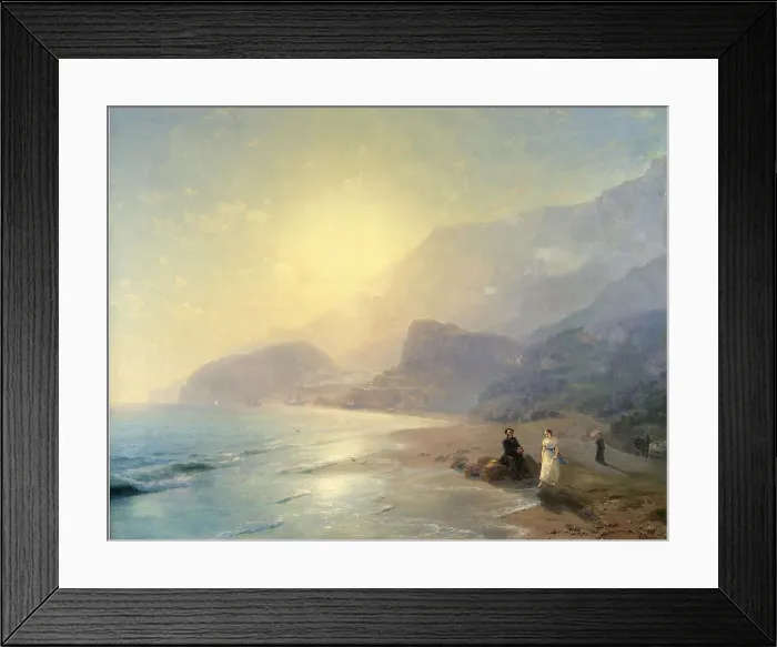 Framed Print : Alexander Pushkin und Princess Maria Raevskaya near Gurzuf, 1886. Artist: Aivazovsky, Ivan Konstantinovich (1817-1900) Framed Print : Alexander Pushkin und Princess Maria Raevskaya near Gurzuf, 1886. Artist: Aivazovsky, Ivan Konstantinovich (1817-1900)