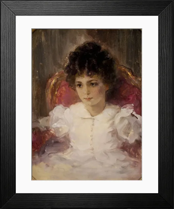 Framed Print : Portrait of Tatyana Sergeevna Khokhlova, nee Botkina (1897-1985) as Child. Artist: Serov, Valentin Alexandrovich (1865-1911) Framed Print : Portrait of Tatyana Sergeevna Khokhlova, nee Botkina (1897-1985) as Child. Artist: Serov, Valentin Alexandrovich (1865-1911)