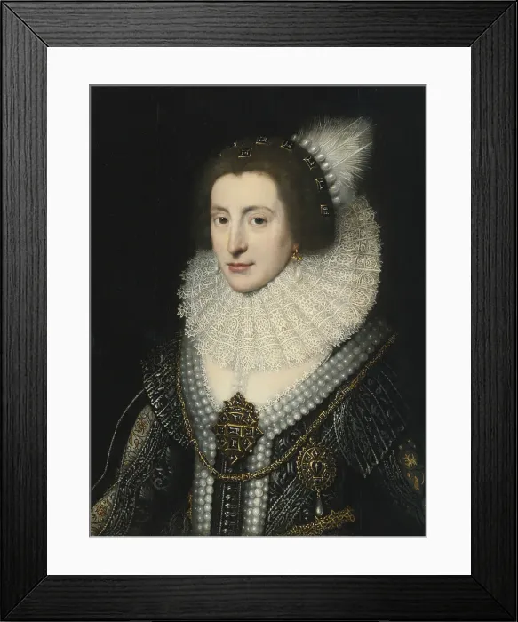 Framed Print : Elizabeth Stuart (1596-1662), Queen of Bohemia, ca 1642. Artist: Mierevelt, Michiel Jansz. van (1566-1641) Framed Print : Elizabeth Stuart (1596-1662), Queen of Bohemia, ca 1642. Artist: Mierevelt, Michiel Jansz. van (1566-1641)