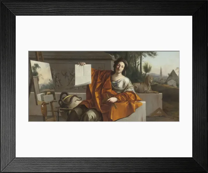 Framed Print : Allegory of Geometry, 1649. Artist: La Hyre, Laurent, de (1606-1656) Framed Print : Allegory of Geometry, 1649. Artist: La Hyre, Laurent, de (1606-1656)