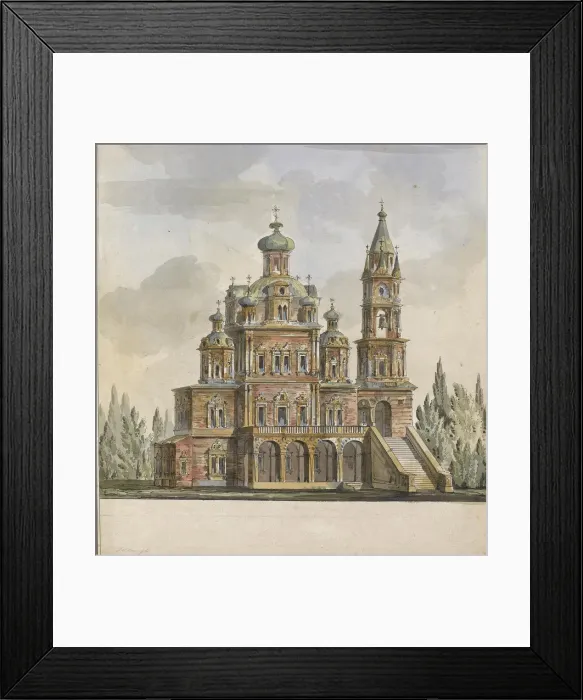 Framed Print : Project for the Church of the Dormition of the Theotokos at the Pokrovka Street in Moscow. Artist: Quarenghi, Giacomo Antonio Domenico (1744-1817) Framed Print : Project for the Church of the Dormition of the Theotokos at the Pokrovka Street in Moscow. Artist: Quarenghi, Giacomo Antonio Domenico (1744-1817)