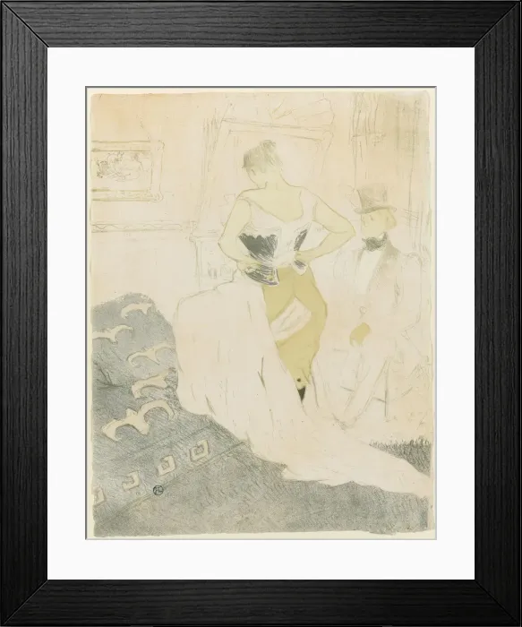 Framed Print : Woman Adjusting Her Corset, 1896. Artist: Toulouse-Lautrec, Henri, de (1864-1901) Framed Print : Woman Adjusting Her Corset, 1896. Artist: Toulouse-Lautrec, Henri, de (1864-1901)