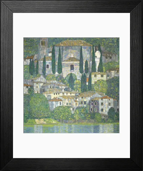 Framed Print : Church in Cassone (Landscape with Cypresses), 1913. Artist: Klimt, Gustav (1862-1918) Framed Print : Church in Cassone (Landscape with Cypresses), 1913. Artist: Klimt, Gustav (1862-1918)