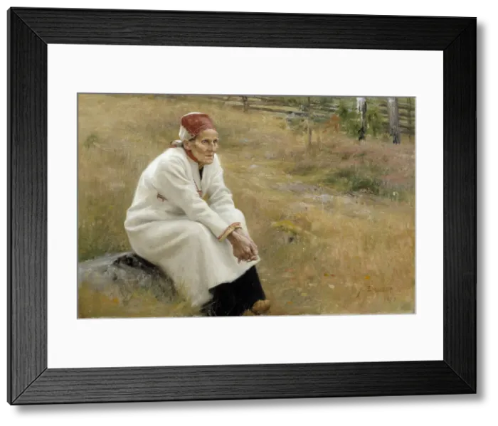Framed Print : Larin Paraske, 1893. Artist: Edelfelt, Albert Gustaf Aristides (1854-1905) Framed Print : Larin Paraske, 1893. Artist: Edelfelt, Albert Gustaf Aristides (1854-1905)