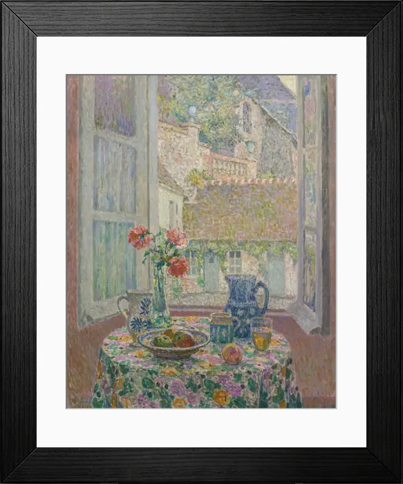 Framed Print : Table overlooking the courtyard, 1926. Artist: Le Sidaner, Henri (1862-1939) Framed Print : Table overlooking the courtyard, 1926. Artist: Le Sidaner, Henri (1862-1939)