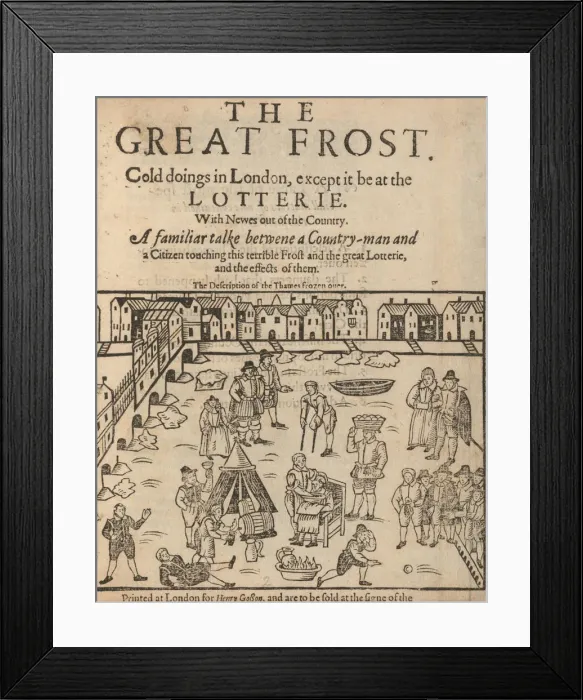 Framed Print : The great frost in London, 1608. Artist: Anonymous Framed Print : The great frost in London, 1608. Artist: Anonymous