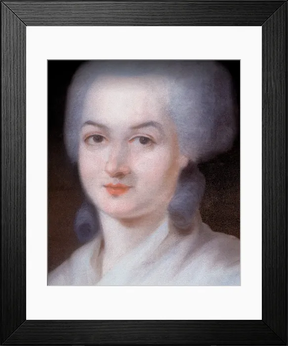 Framed Print : Portrait of Olympe de Gouges (Detail), Late 18th century. Artist: Kucharski, Alexandre (1741-1819) Framed Print : Portrait of Olympe de Gouges (Detail), Late 18th century. Artist: Kucharski, Alexandre (1741-1819)