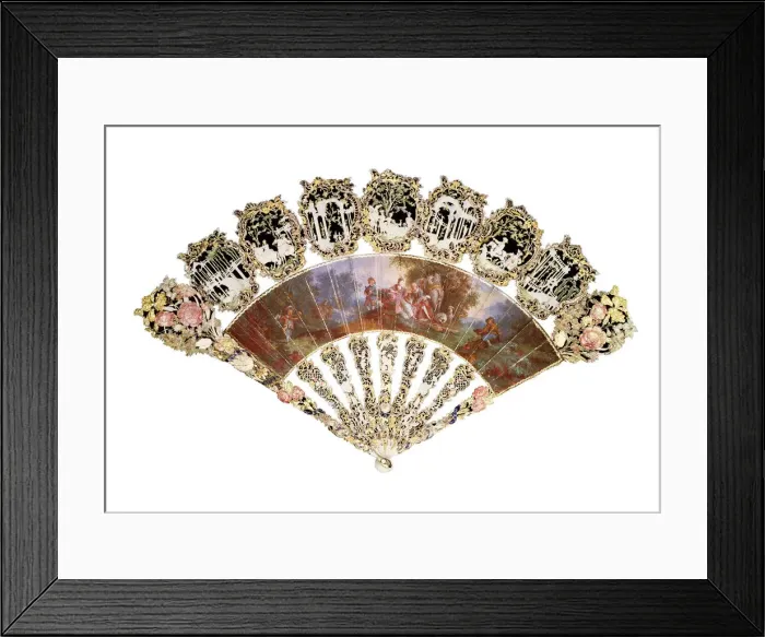 Framed Print : Fan, 1730. Artist: Anonymous master Framed Print : Fan, 1730. Artist: Anonymous master