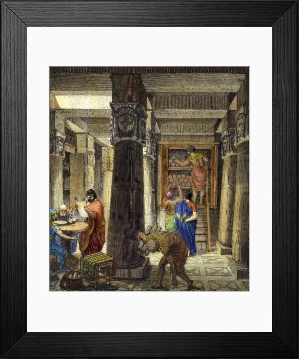 Framed Print : The Library of Alexandria, 1876. Artist: Anonymous Framed Print : The Library of Alexandria, 1876. Artist: Anonymous