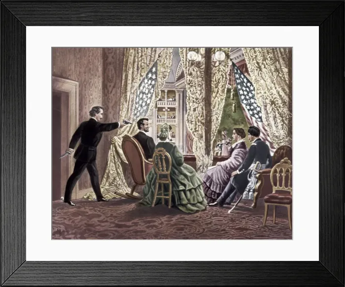 Framed Print : The Assassination of Abraham Lincoln, 1865. Artist: Anonymous Framed Print : The Assassination of Abraham Lincoln, 1865. Artist: Anonymous