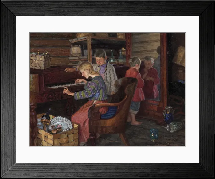 Framed Print : The Socialization, 1918. Artist: Bogdanov-Belsky, Nikolai Petrovich (1868-1945) Framed Print : The Socialization, 1918. Artist: Bogdanov-Belsky, Nikolai Petrovich (1868-1945)