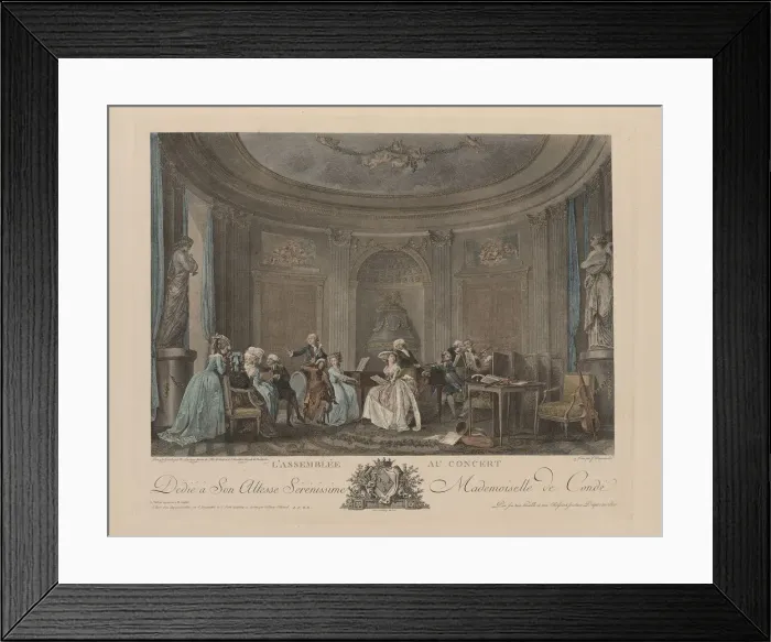 Framed Print : A Gathering at a Concert. Artist: Lafrensen, Niclas (1737-1807) Framed Print : A Gathering at a Concert. Artist: Lafrensen, Niclas (1737-1807)