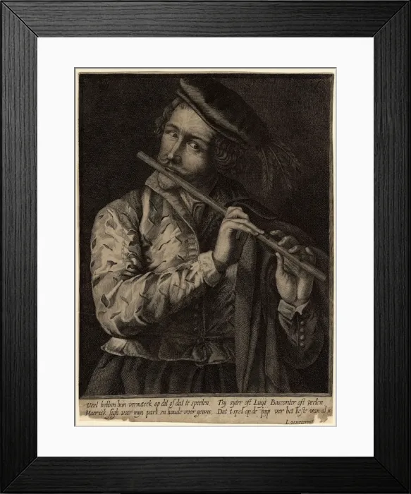 Framed Print : The Flute Player. Artist: Vorsterman, Lucas, the Elder (1595-1675) Framed Print : The Flute Player. Artist: Vorsterman, Lucas, the Elder (1595-1675)