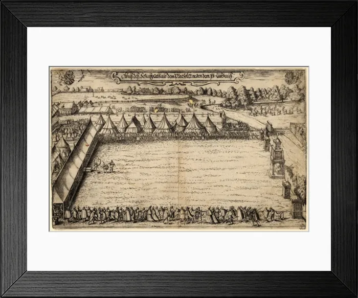 Framed Print : The Crossbow Archers in Munich, 1599. Artist: Mair, Alexander (1559-1617) Framed Print : The Crossbow Archers in Munich, 1599. Artist: Mair, Alexander (1559-1617)
